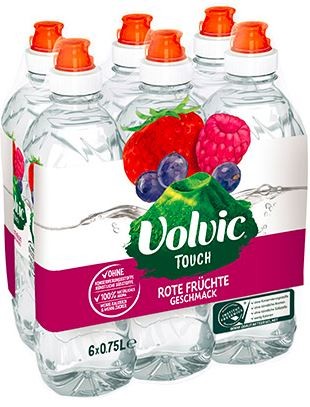 Volvic Touch Rote Früchte Sportcap 6x0,75 PET Einweg