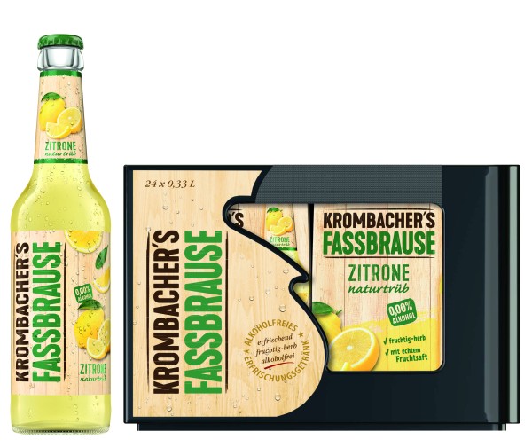 Krombachers Fassbrause Zitrone naturtrüb 24x0,33 Mehrweg