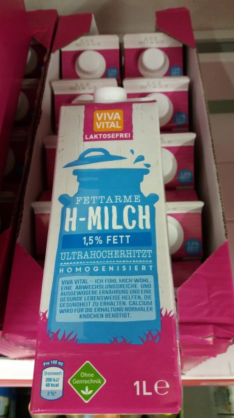 H - Milch 1,5 % laktosefrei 1,0 ltr. Tetra Pak Einweg (N)