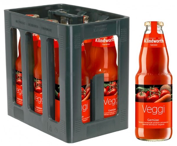 Klindworth Veggi Tomate-Gemüsesaft 6 x1,0 Mehrweg
