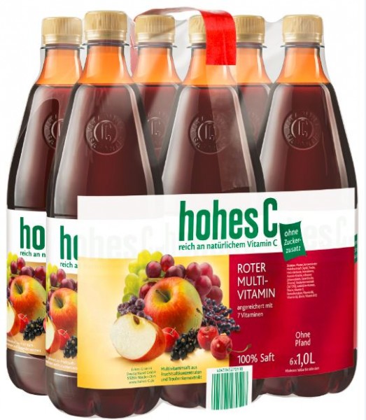 hohes C Roter Multivitamin 6x1,0 PET Einweg